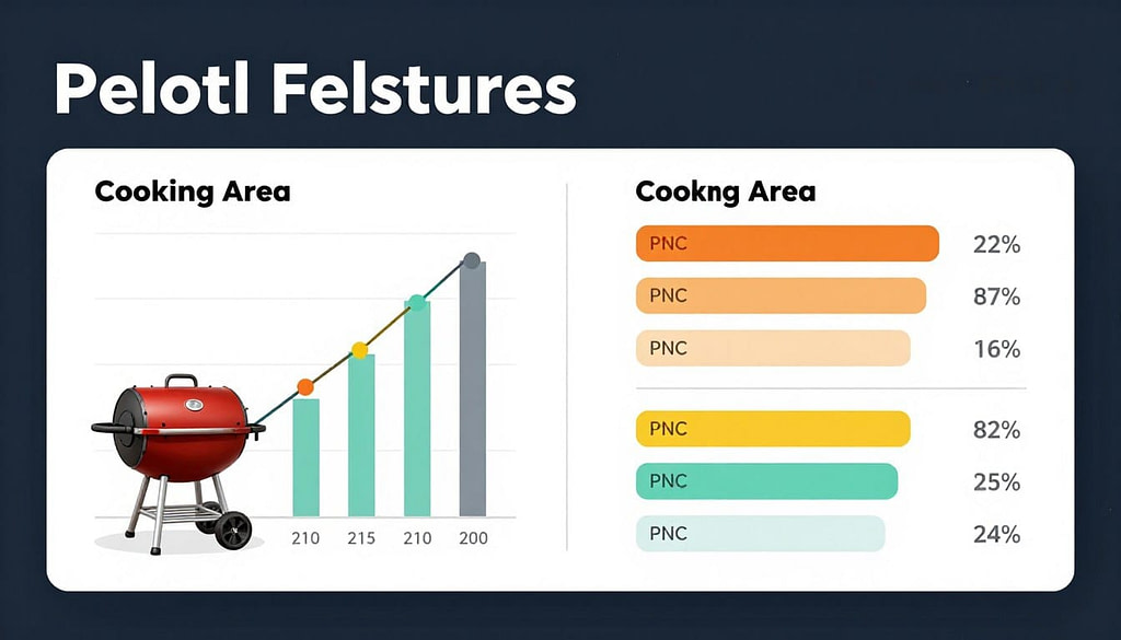 Feature comparison infographic showing temperature ranges and cooking capacities Feature comparison infographic showing temperature ranges and cooking capacities