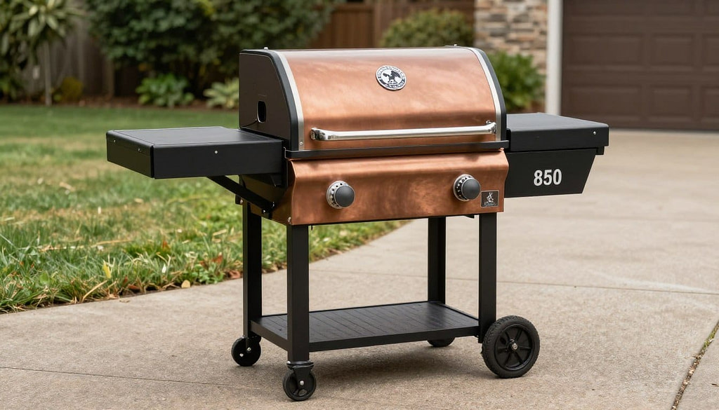 Pit Boss 850 pellet grill showing large cooking capacity at budget price Pit Boss 850 pellet grill showing large cooking capacity at budget price