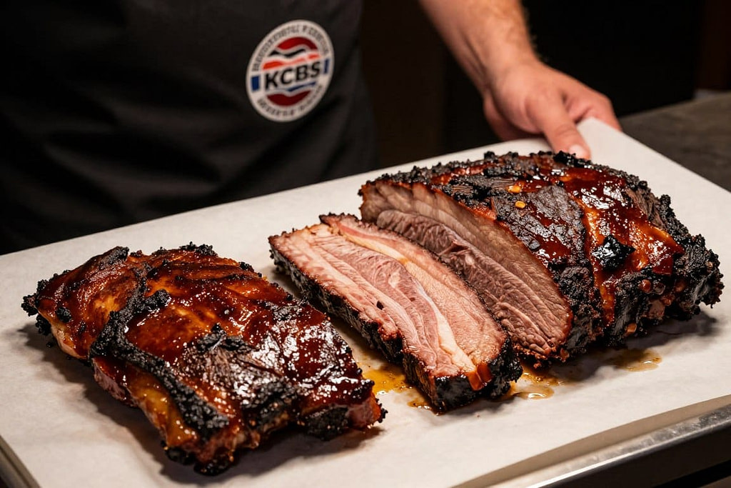 Competition-quality beef brisket with perfect smoke ring from Yoder smoker Competition-quality beef brisket with perfect smoke ring from Yoder smoker