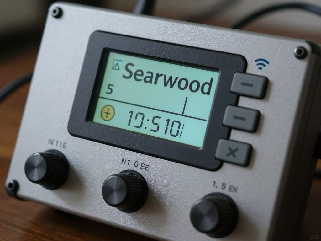 Close up of Weber Searwood control panel showing digital temperature display and WiFi connectivity Close up of Weber Searwood control panel showing digital temperature display and WiFi connectivity
